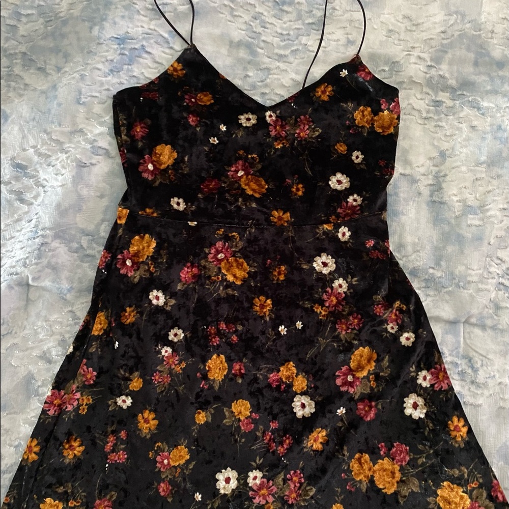 velvet flowers dress